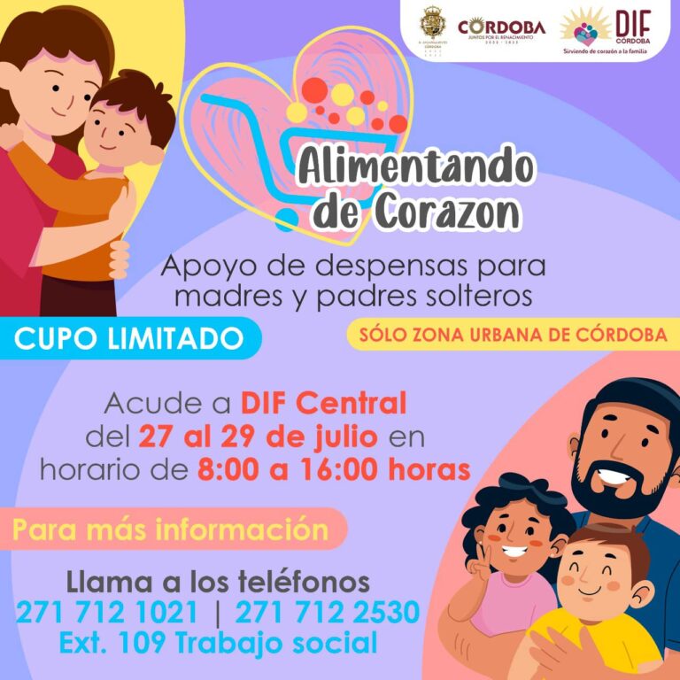 DIF Municipal invita a las mamás y papás solteros a inscribirse en el apoyo de despensas.