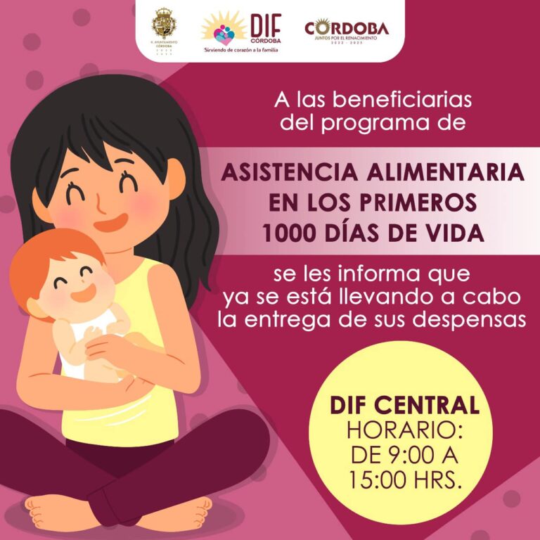 Les recordamos a las beneficiarias que ya se está entregando el programa de asistencia alimentaria en los primeros 1000 días de vida.