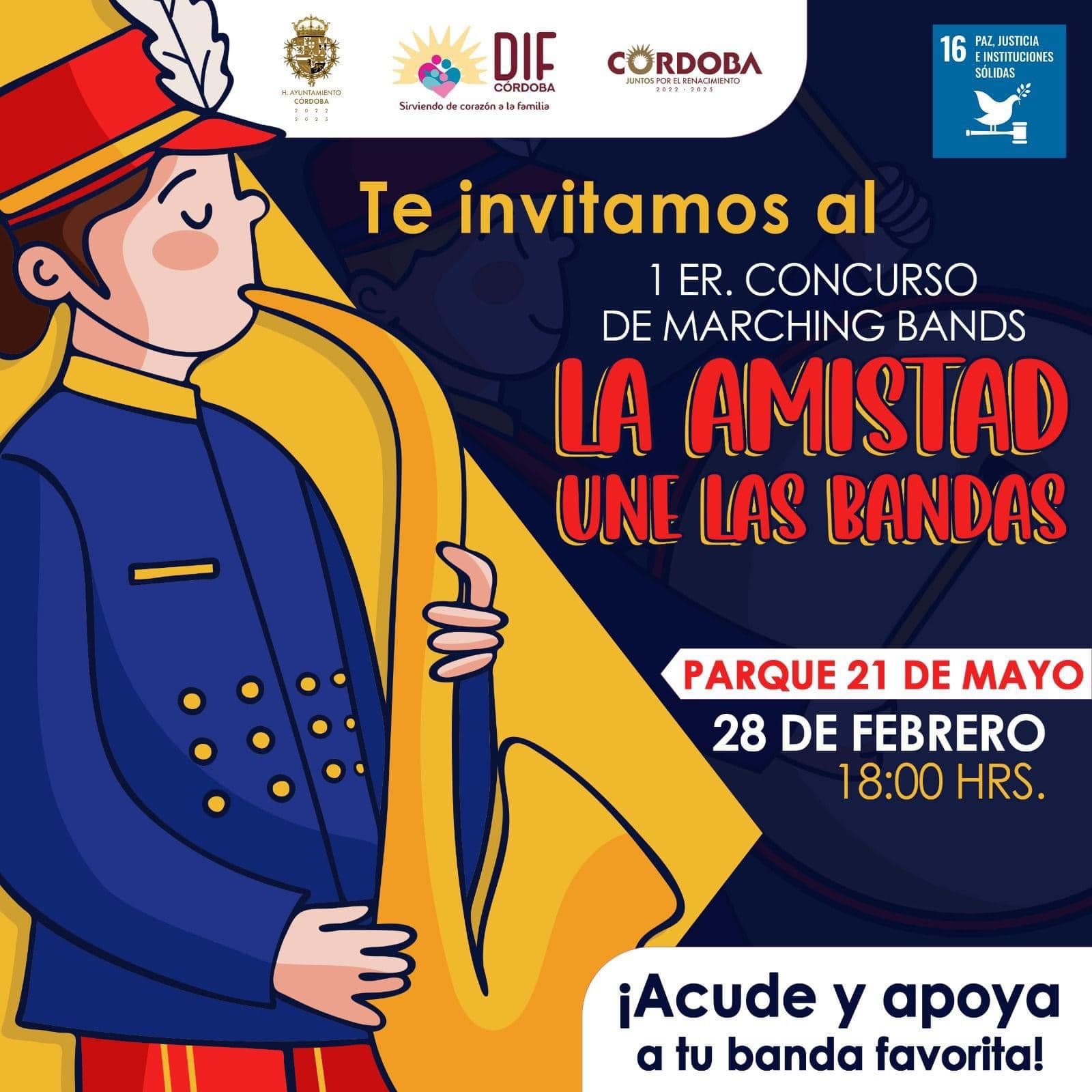 DIF Córdoba te invita a disfrutar de un show musical en el 1er. Concurso de Marching Band.