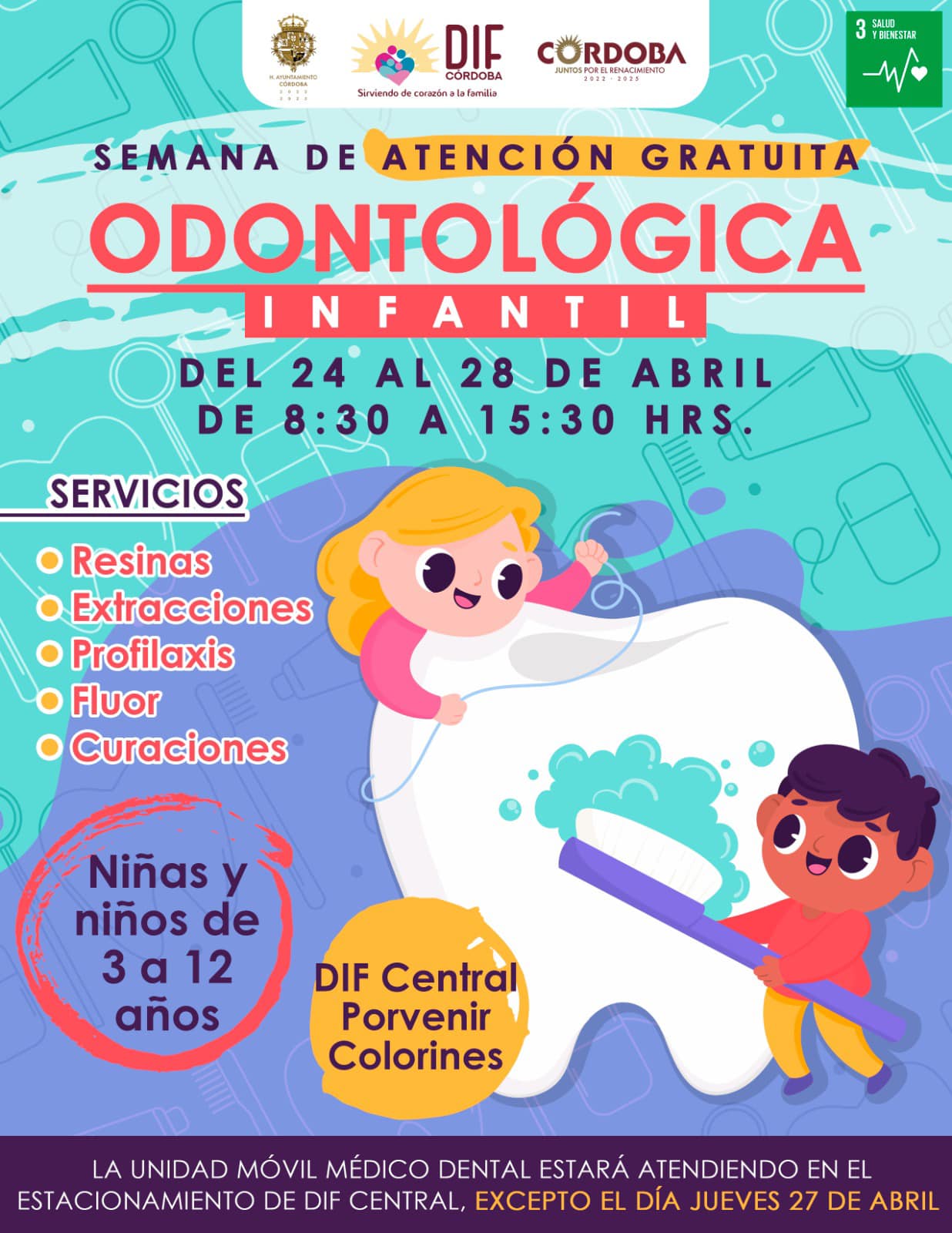 Te invitamos a la semana de atención Odontológica Infantil.