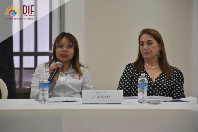La Directora del SMDIF María Elena Yunes Choperena y la Lic. Rosa del Carmen Monterrosas Pérez coordinadora de DAPRIA, expusieron las acciones que DIF Córdoba ha implementado en contra del trabajo infantil.