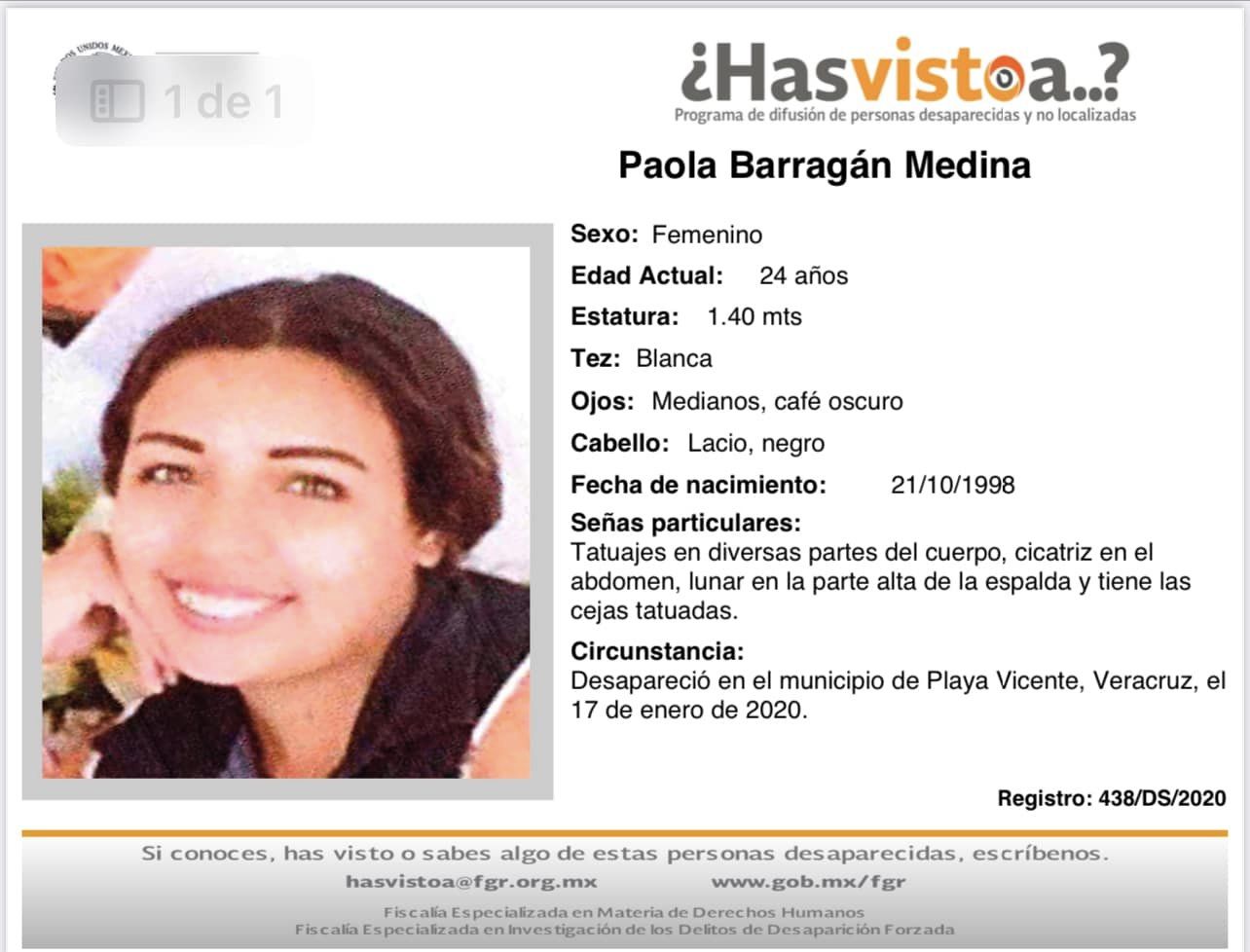 Ayúdanos a localizar a la C. Paola Barragán Medina.