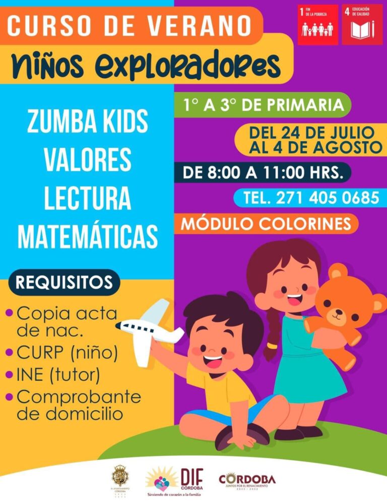 DIF Municipal a través de sus módulos Colorines y Porvenir te invitan a participar en sus cursos de verano.