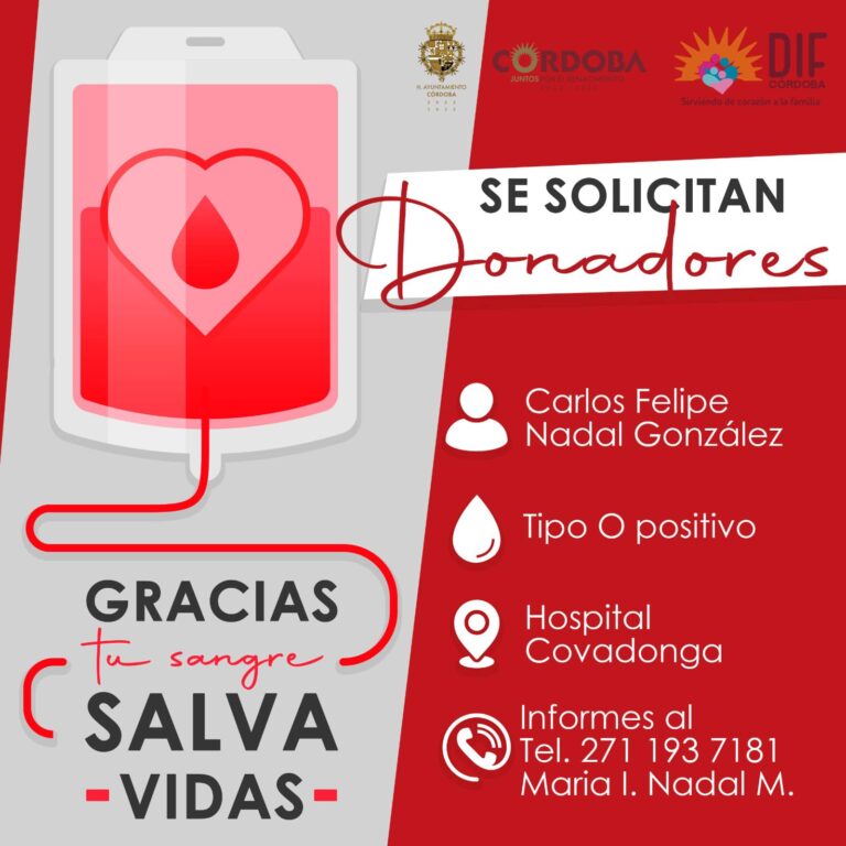 Solicitamos donadores de sangre.