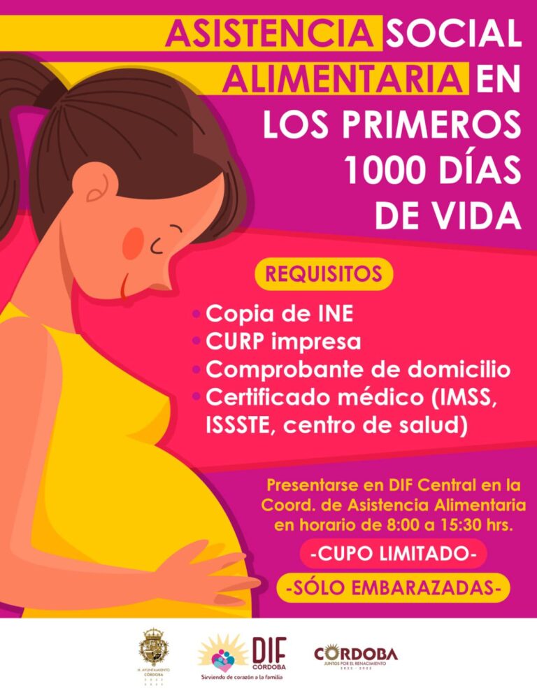 DIF  los invita a registrarse para el programa “Asistencia Social Alimentaria en los primeros 1000 días de vida”.