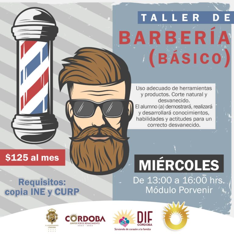 El Módulo DIF Porvenir abre inscripciones para cursar el taller de BARBERÍA (Básico)