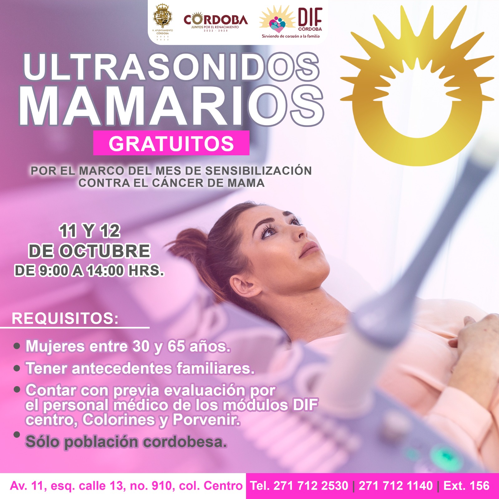 Campaña de ultrasonidos mamarios gratuitos.