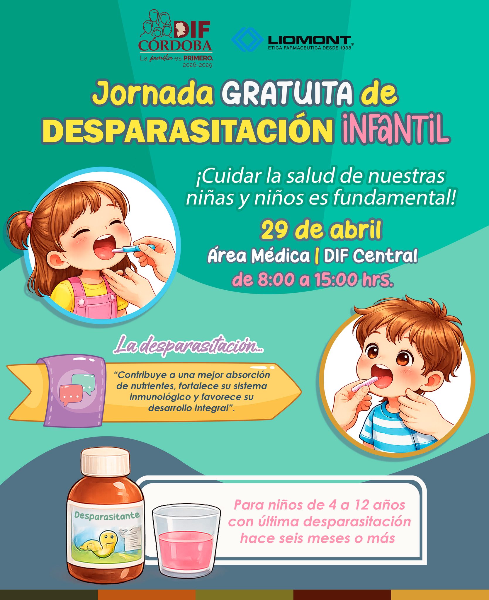 SMDIF invita a jornada gratuita de desparasitación infantil